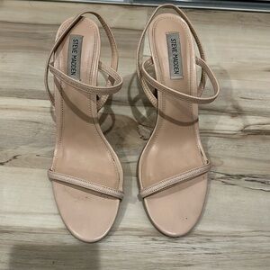 Steve Madden Nude Elastic Strap Sandal Heels - Size 11